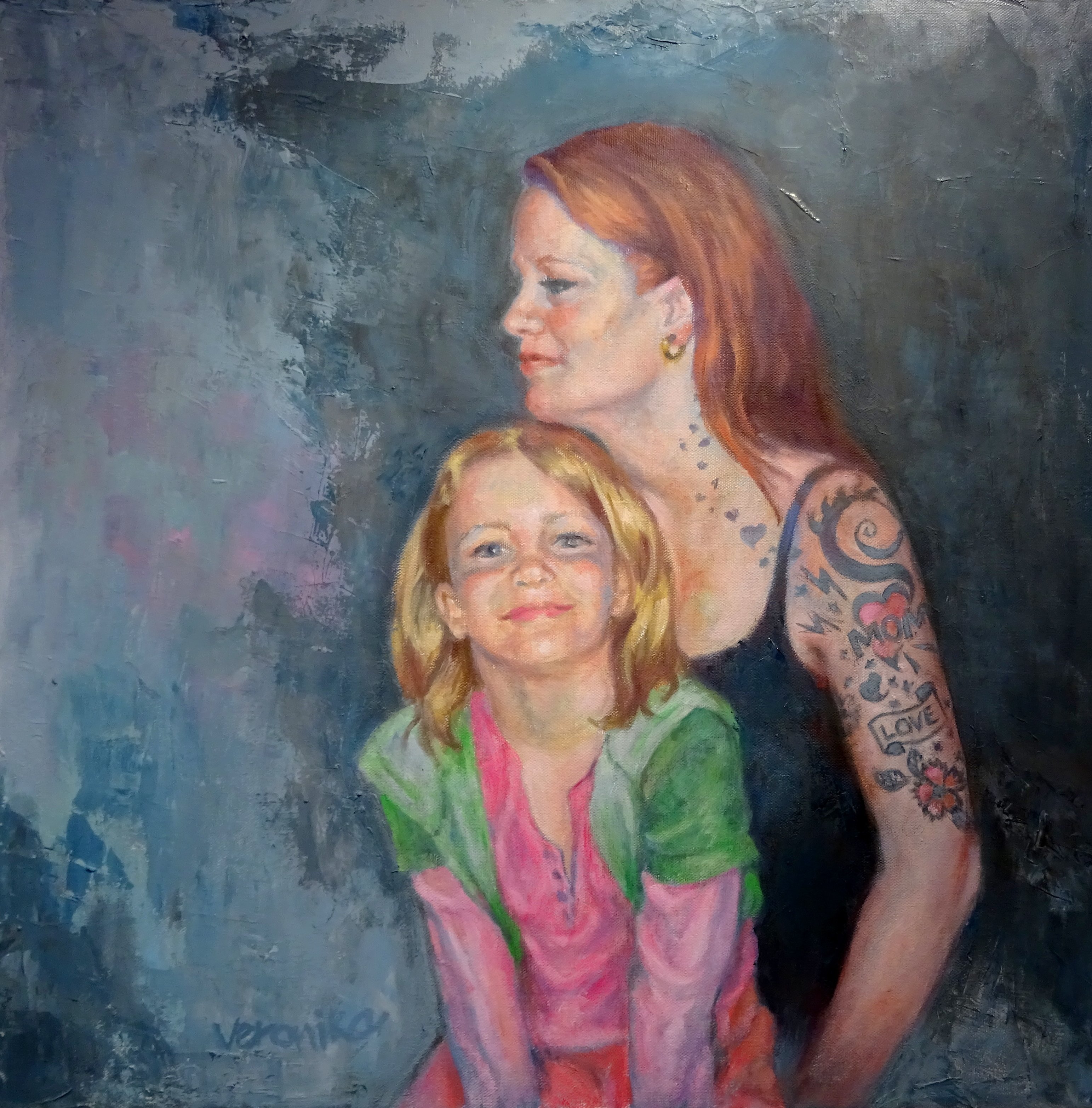 Dominatrix and Her Daughter, Oil by Veronika Benjamin, Third Chapter Exhibit, VAM 25Feb2017 Photo by I Lee